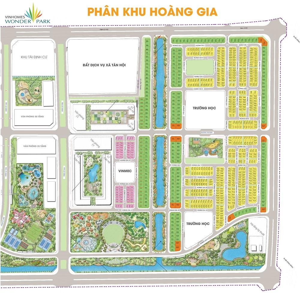 phân khu hoàng gia dự án vinhomes wonder city đan phượng