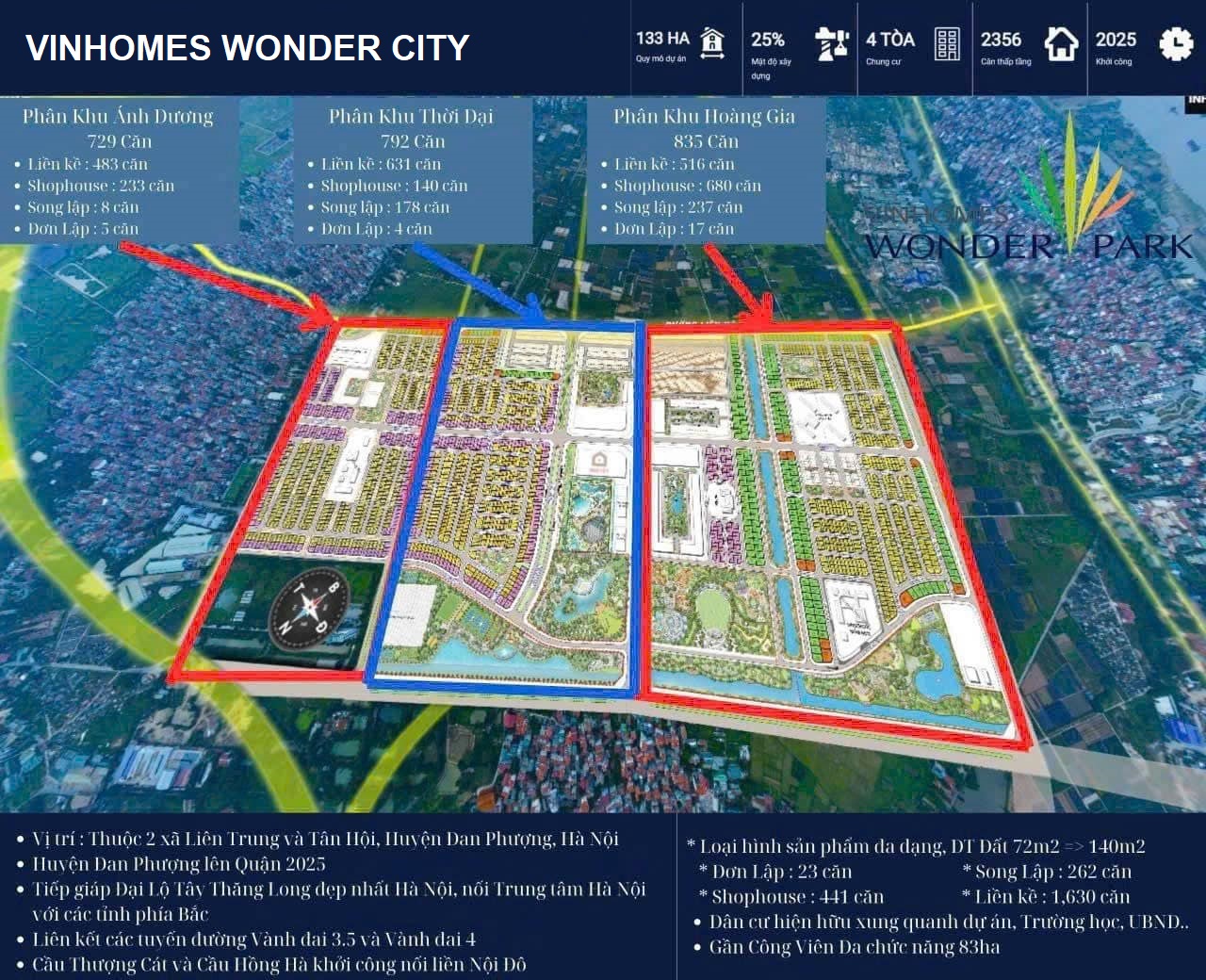 dự án vinhomes wonder city đan phượng